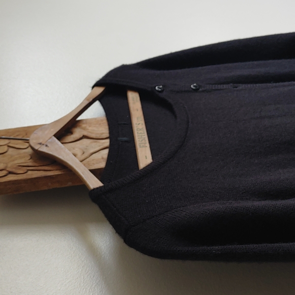 Long black cardigan or dress, with beautiful lace detail at hem. - Picture 2 of 4